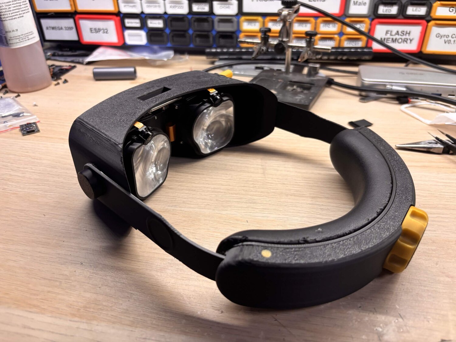 The Andromeda from the wearer's side, showing both lenses.